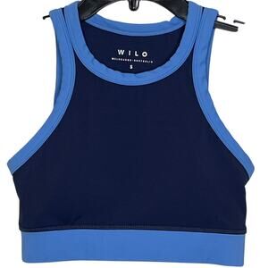Wilo Blue Colorblock Padded Sports Bra Small
